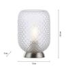 LEUCHTEN DIREKT is JUST LIGHT LED stolní lampa stříbrná hra světla rýhované čiré sklo šňůrový vypínač LD 14906-55
