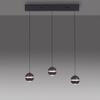 JUST LIGHT Kolekce Schöner Wohnen LED závěsné svítidlo, černé, 3-ramenné, Comfort Lift, krokově stmívatelné 3000K