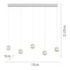 JUST LIGHT Kolekce Schöner Wohnen LED závěsné svítidlo LINI, bílé, 5-ramenné, nastavitelná výška, krokově stmívatelné 3000K
