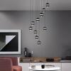 JUST LIGHT Kolekce Schöner Wohnen LED závěsné svítidlo LINI černé, 10-ramenné, stmívatelné, krokově stmívatelné 3000K