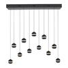 JUST LIGHT Kolekce Schöner Wohnen LED závěsné svítidlo LINI černé, 11-ramenné, stmívatelné, krokově stmívatelné 3000K