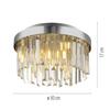 JUST LIGHT Křišťálové stropní svítidlo KULUNKER, chrom 30cm průměr