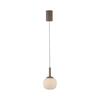 JUST LIGHT LED závěsné svítidlo NAMI, písková barva, Comfort-Lift, paměťová funkce, opálové sklo, SimplyDim 3000K