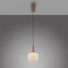 JUST LIGHT LED závěsné svítidlo NAMI, písková barva, Comfort-Lift, paměťová funkce, opálové sklo, SimplyDim 3000K