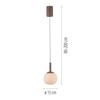 JUST LIGHT LED závěsné svítidlo NAMI, písková barva, Comfort-Lift, paměťová funkce, opálové sklo, SimplyDim 3000K