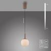 JUST LIGHT LED závěsné svítidlo NAMI, písková barva, Comfort-Lift, paměťová funkce, opálové sklo, SimplyDim 3000K
