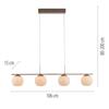 JUST LIGHT LED závěsné svítidlo NAMI, písková barva, 4-ramenné, stmívatelné, opálové sklo, SimplyDim 3000K