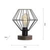 LEUCHTEN DIREKT is JUST LIGHT Stolní lampa, dřevodekor, 1xE27 max. 40 W, do interiéru, dřevodekor+kov,