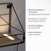 LEUCHTEN DIREKT is JUST LIGHT LED nástěnné svítidlo police 31x16,5x20cm, černé tělo ze dřeva, teplá bílá, vypínač 3000K