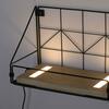 LEUCHTEN DIREKT is JUST LIGHT LED nástěnné svítidlo police 31x16,5x20cm, černé tělo ze dřeva, teplá bílá, vypínač 3000K