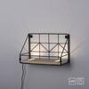 LEUCHTEN DIREKT is JUST LIGHT LED nástěnné svítidlo police 31x16,5x20cm, černé tělo ze dřeva, teplá bílá, vypínač 3000K