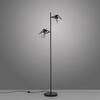 LEUCHTEN DIREKT is JUST LIGHT 2 ramenná stojací lampa černá s nožním vypínačem v jednoduchém designu  LD 15285-18