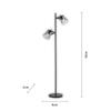 LEUCHTEN DIREKT is JUST LIGHT 2 ramenná stojací lampa černá s nožním vypínačem v jednoduchém designu  LD 15285-18