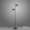 LEUCHTEN DIREKT is JUST LIGHT 2 ramenná stojací lampa černá s nožním vypínačem v jednoduchém designu  LD 15285-18