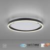 LEUCHTEN DIREKT is JUST LIGHT LED stropní svítidlo antracit, kruhové pr.40cm, stmívatelné, Switchmo, teplá bílá krokově stmívatelné 3000K