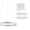 LEUCHTEN DIREKT is JUST LIGHT LED závěsné svítidlo hliník kruhové, pr.40cm, stmívatelné, Switchmo, teplá bílá krokově stmívatelné 3000K