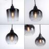 LEUCHTEN DIREKT is JUST LIGHT závěsné svítidlo černé 6-ramenné kouřové sklo moderní do interiéru LD 15425-18