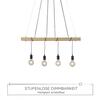 LEUCHTEN DIREKT is JUST LIGHT závěsné svítidlo, černá, dřevo, stmívatelné, E27, IP20, teplá bílá 2700K LD 15505-18