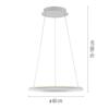 JUST LIGHT Kolekce Schöner Wohnen LED závěsné svítidlo QUILLO, bílé, kruhové, stmívatelné, Comfort Lift, SimplyDim 3000K