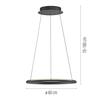 JUST LIGHT Kolekce Schöner Wohnen LED závěsné svítidlo QUILLO, černé, stmívatelné, Comfort Lift, SimplyDim 3000K
