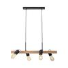 LEUCHTEN DIREKT is JUST LIGHT závěsné svítidlo CANOP, černá, 4 ramenné, dřevo, kov, industriální design