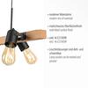 LEUCHTEN DIREKT is JUST LIGHT závěsné svítidlo CANOP, černá, 4 ramenné, dřevo, kov, industriální design
