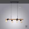 LEUCHTEN DIREKT is JUST LIGHT závěsné svítidlo CANOP, černá, 4 ramenné, dřevo, kov, industriální design