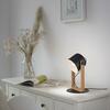 LEUCHTEN DIREKT is JUST LIGHT stolní lampa, černá, šňůrový vypínač, imitace dřeva, industriální design