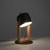 LEUCHTEN DIREKT is JUST LIGHT stolní lampa, černá, šňůrový vypínač, imitace dřeva, industriální design