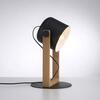LEUCHTEN DIREKT is JUST LIGHT stolní lampa, černá, šňůrový vypínač, imitace dřeva, industriální design