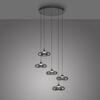 JUST LIGHT Kolekce Schöner Wohnen LED závěsné svítidlo POSH, šedé, 5-ramenné, stmívatelné, SimplyDim 3000K