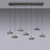 JUST LIGHT Kolekce Schöner Wohnen LED závěsné svítidlo POSH, šedé, 7-ramenné, stmívatelné, SimplyDim 3000K
