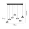 JUST LIGHT Kolekce Schöner Wohnen LED závěsné svítidlo POSH, šedé, 7-ramenné, stmívatelné, SimplyDim 3000K