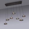 JUST LIGHT Kolekce Schöner Wohnen LED závěsné svítidlo POSH, šedé, 7-ramenné, stmívatelné, SimplyDim 3000K