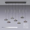 JUST LIGHT Kolekce Schöner Wohnen LED závěsné svítidlo POSH, šedé, 7-ramenné, stmívatelné, SimplyDim 3000K
