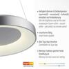 LEUCHTEN DIREKT is JUST LIGHT LED závěsné svítidlo stříbrné ovládané přes aplikaci Tuya stmívatelné RGB+CCT 2700-5000K LD 17075-21