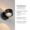JUST LIGHT Kolekce Schöner Wohnen LED nástěnné svítidlo CHIA, černé, Up- & Downlight 3000K