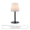 LEUCHTEN DIREKT is JUST LIGHT LED stolní lampa, černá, stmívatelné, moderní vč. tahacího vypínače, bateriové, USB napájení 3000K