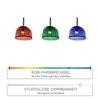 LEUCHTEN DIREKT is JUST LIGHT LED závěsné svítidlo, vč. dálkový ovladač, stmívatelné, moderní RGB změna barev RGB+3000K