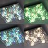 LEUCHTEN DIREKT is JUST LIGHT LED stropní svítidlo KEMAL 2.0, křišťálové sklo, chrom, teplá bílá, dálkový ovladač RGB+3000K