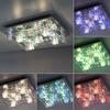 LEUCHTEN DIREKT is JUST LIGHT LED stropní svítidlo KEMAL 2.0, křišťálové sklo, chrom, teplá bílá, dálkový ovladač RGB+3000K