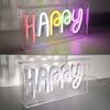 LEUCHTEN DIREKT is JUST LIGHT LED nástěnné svítidlo nápis HAPPY vícebarevné USB vypínač dekorativní LD 85027-70