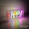 LEUCHTEN DIREKT is JUST LIGHT LED nástěnné svítidlo nápis HAPPY vícebarevné USB vypínač dekorativní LD 85027-70