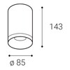 LED2 1150453DT Stropní svítidlo TUBUS II A, B TRIAC DIM 9W 3000K/3500K/4000K UGR černá
