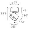 LED2 11508355D KLIP ON, CC DALI/PUSH DIM 11W 3000K stropní chrom
