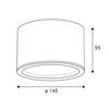 LED2 1235451 KAPA ON 14, W 12W 3000K/3500K/4000K stropní bílá