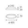 LED2 12748537 Stropní svítidlo MOON 40, BG 36W 2CCT 3000K/4000K černá/zlatá RING