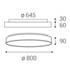 LED2 1275773DT Stropní svítidlo RINGO II 80 P/N, B TRIAC 80+12W 2700K/3000K/4000K černá