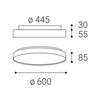 LED2 1275951CSTW Stropní svítidlo TORO 60 P/N, W CASAMBI TW 55+10W 3000K-4000K bílá