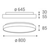 LED2 1276051DT Stropní svítidlo TORO 80 P/N, W TRIAC DIM 80+12W 3000K/4000K bílá